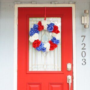 Red, White and Blue Rose Wreath